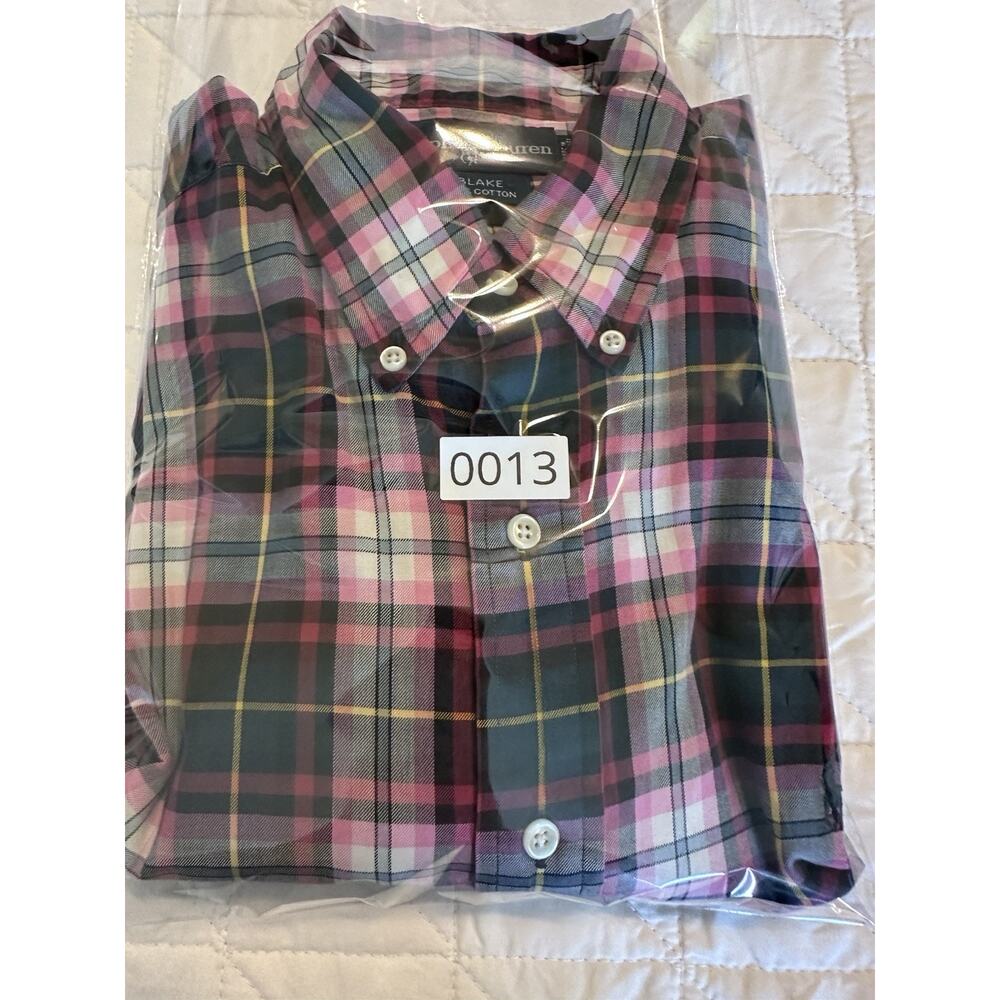 Ralph Lauren Blake Men’s Large Pink Plaid Button Down Shirt 100% Cotton - Picture 6 of 6